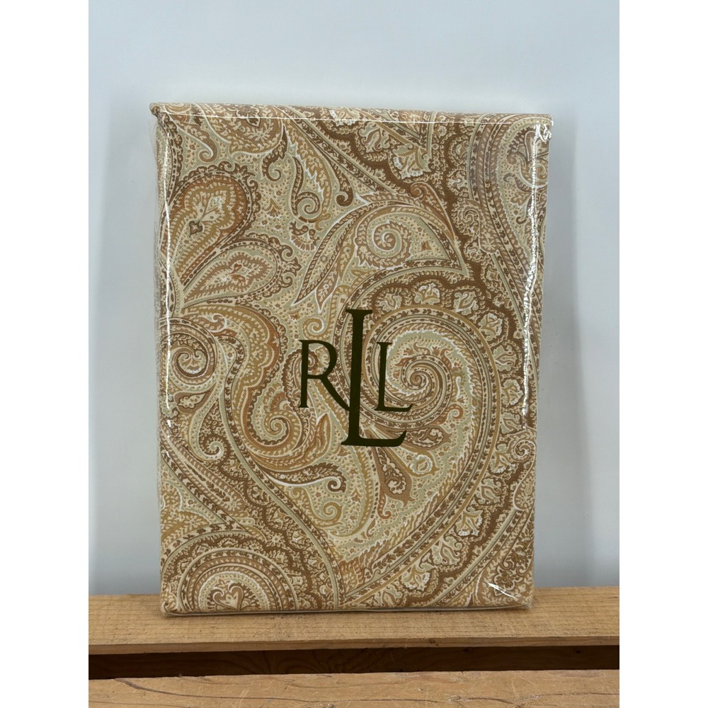 Ralph Lauren Home Fenton Paisley Tablecloth Cream Tan 60x120 Oblong‎ Cotton NEW